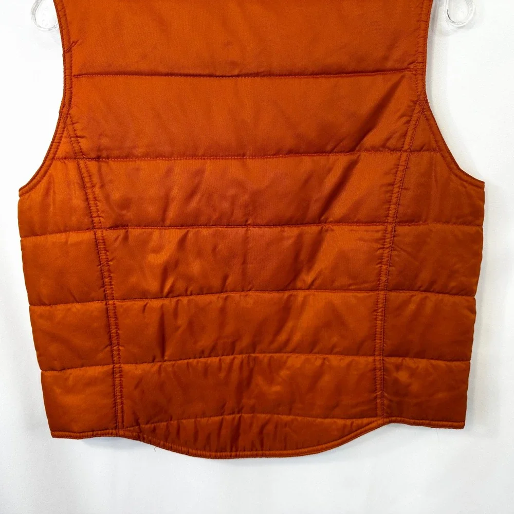 GAP Medium Puffer Vest VTG Y2K Burnt Orange Quilted Full Zip Fall Boho 1700‎
